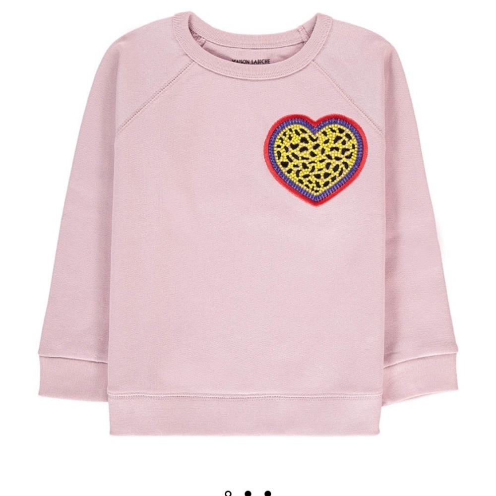 NWT! MAISON LABICHE beaded heart sweatshirt
